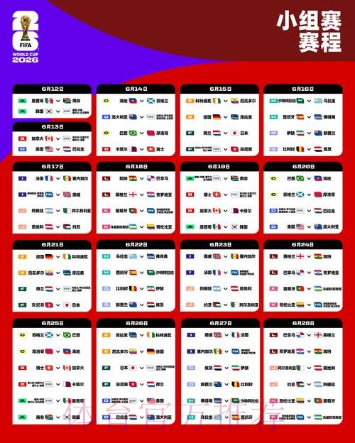 2026世界杯每日赛程方法